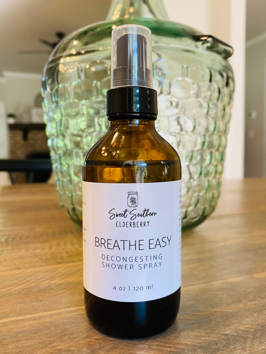 BREATHE EASY Decongesting Shower Spray – Sweet Southern Elderberry